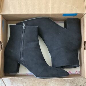 Sugar Black Suede Ankle Booties